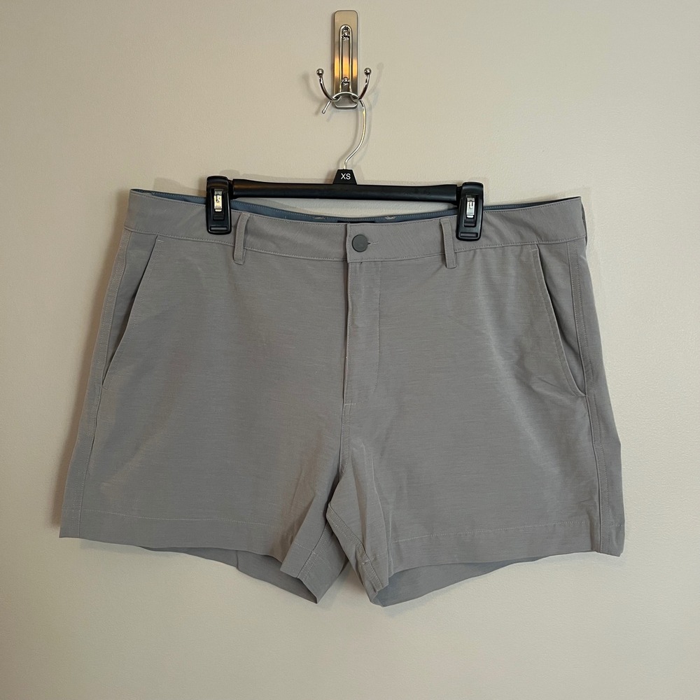 Faherty All Day Shorts Men 38 Grey Hybrid Water Land 5 Inch Inseam Casual